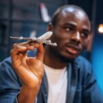 model plane hand man is doing podcast studio 146671 154316