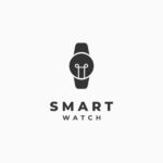 smartwatch logo design watch combine with bulb logo design modern concept vector